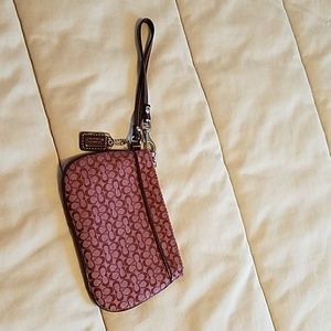 COACH wristlet burgundy never used